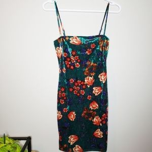 Velvet Floral Sling Dress